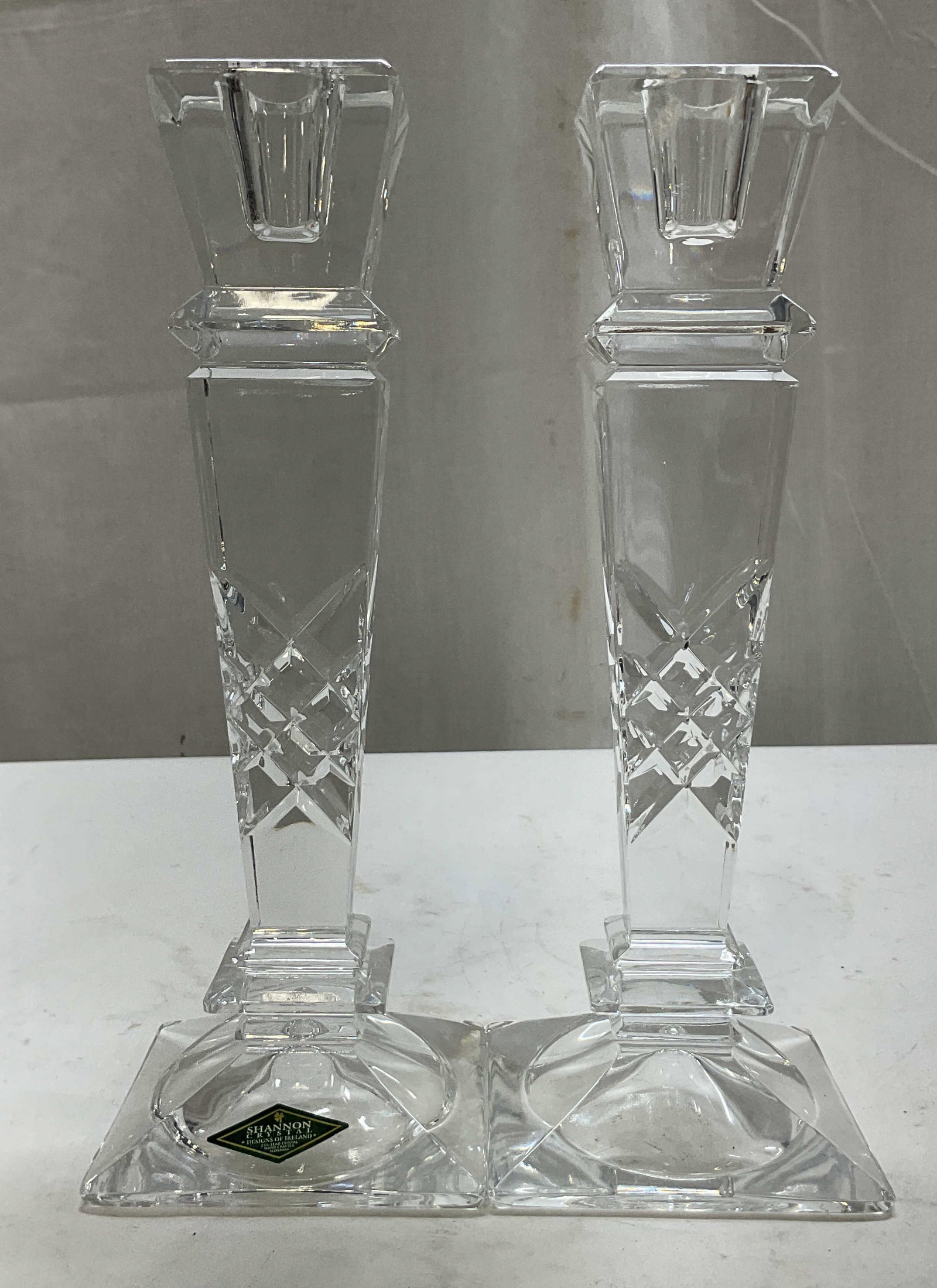 Pair Shannon Crystal Candlesticks Slovakia Ireland (1 of 8)