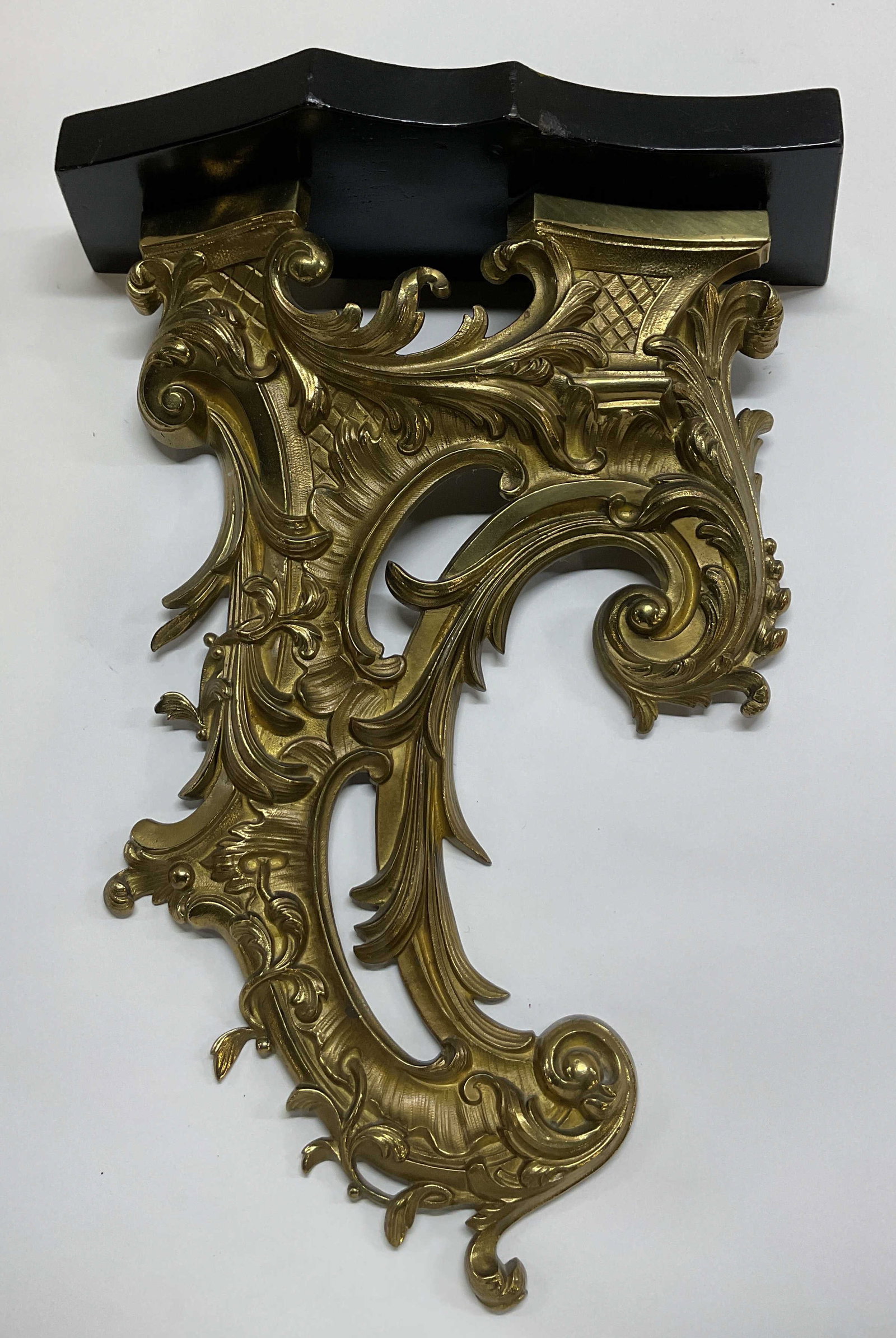 Vintage Ornate Brass Wall Shelf (1 of 10)