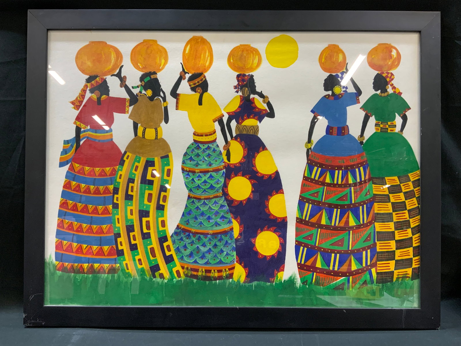 Vtg Sgnd M. Frederick Folk Art Painting, Framed (1 of 9)
