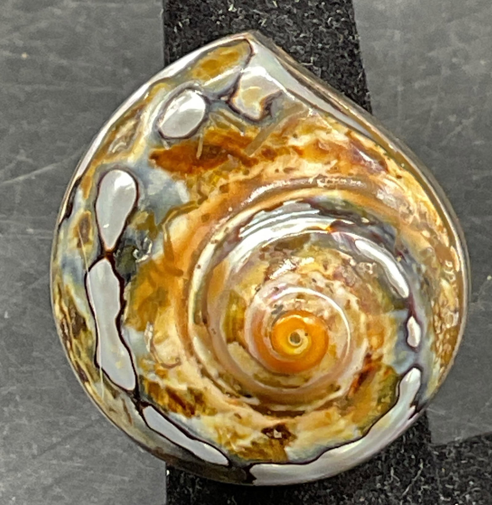 Vtg Sterling Silver African Turban Seashell Ring (1 of 9)