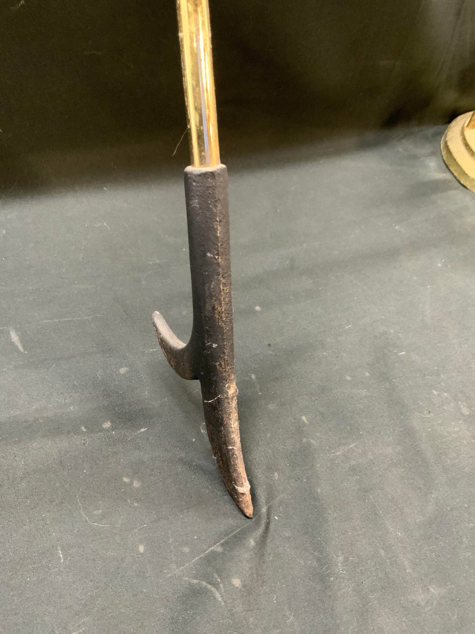 Vtg Brass Fireplace Tool Set - 4