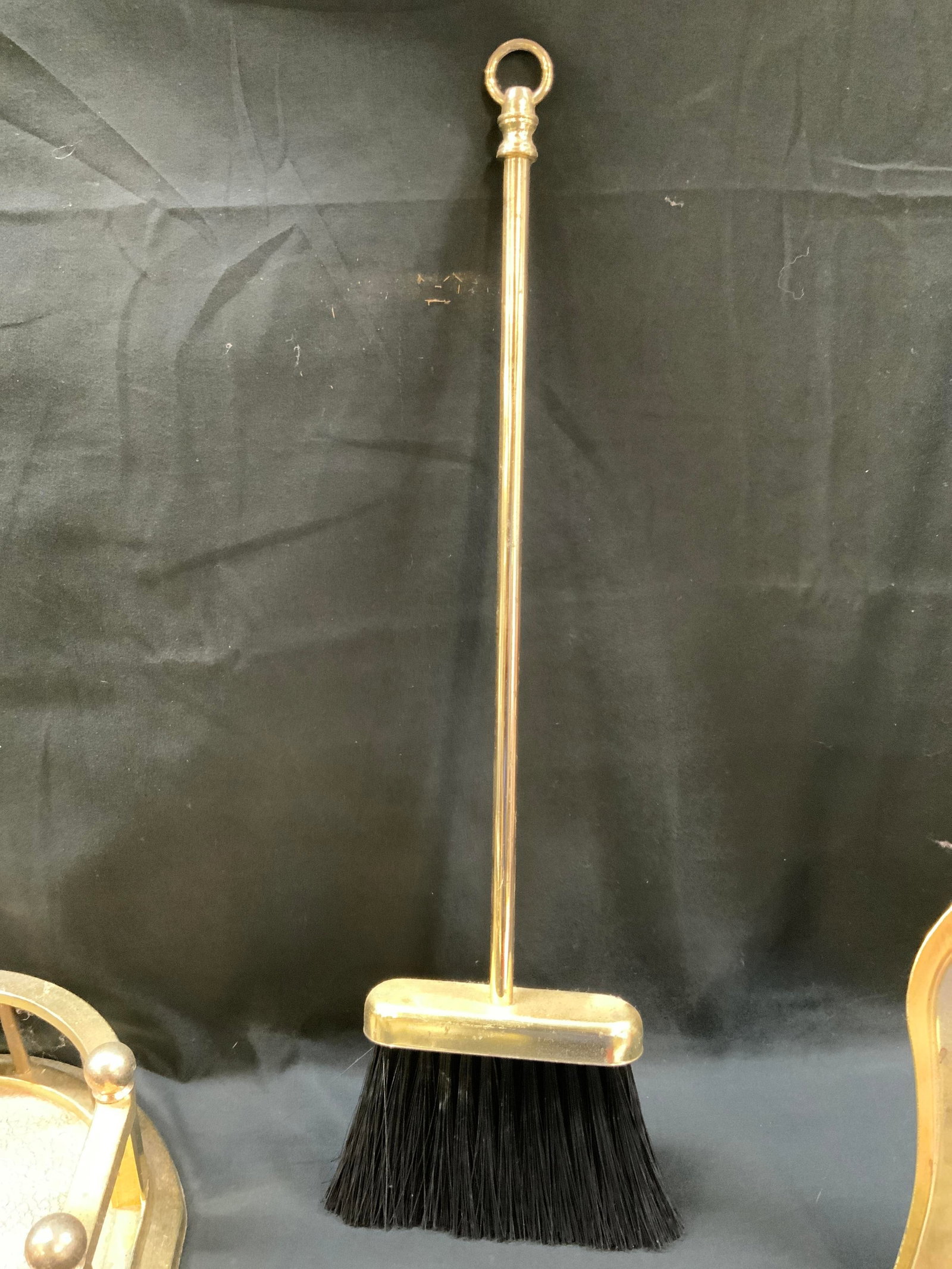 Vtg Brass Fireplace Tool Set - 5