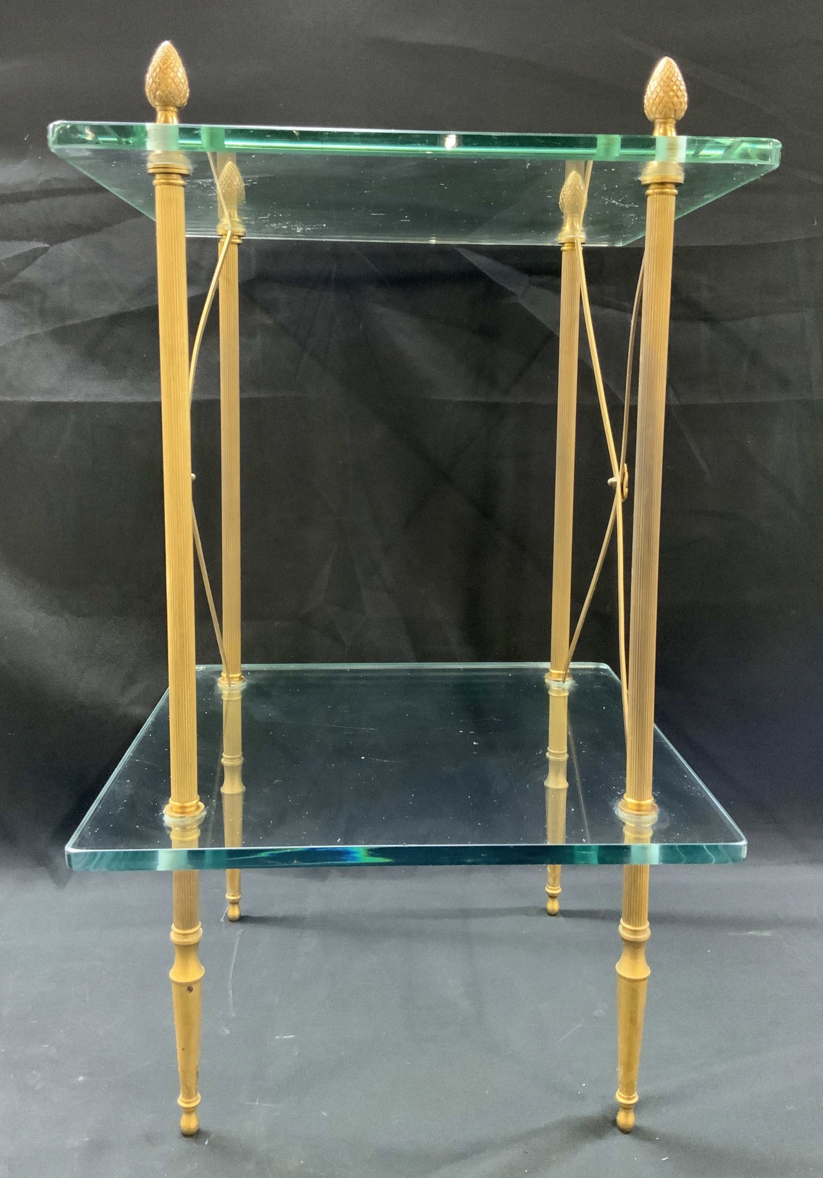 Vtg Hollywood Regency Glass Accent Table (1 of 6)