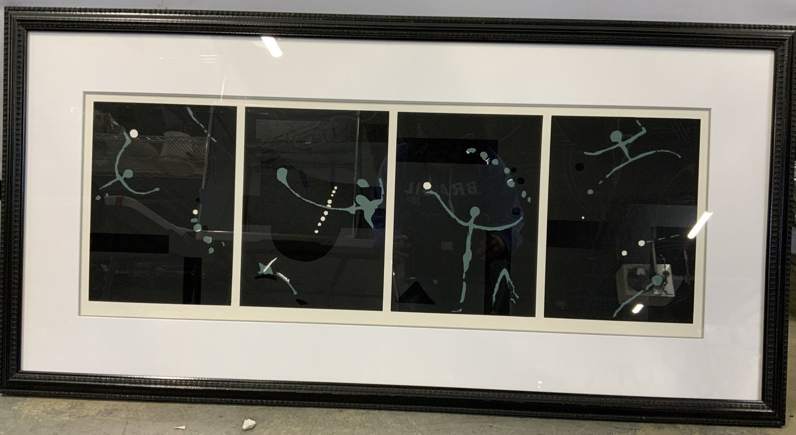 Vtg 4 Panel Abstract Silkscreen Framed (1 of 5)