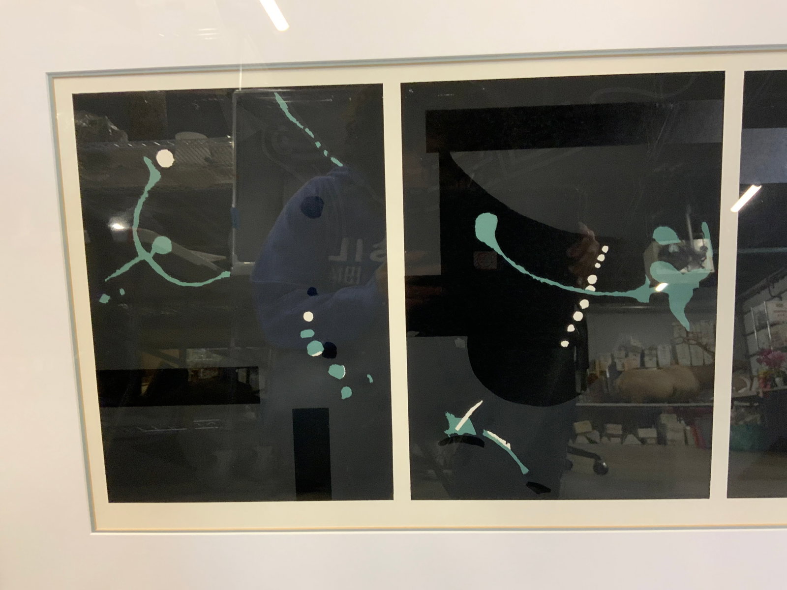 Vtg 4 Panel Abstract Silkscreen Framed - 2