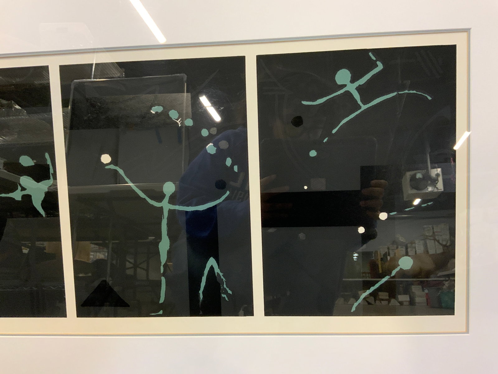 Vtg 4 Panel Abstract Silkscreen Framed - 3