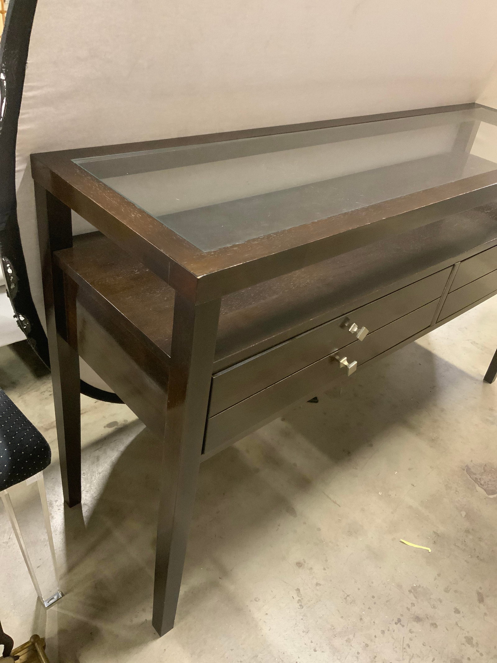 Dark Espresso Wood Console Table - 3