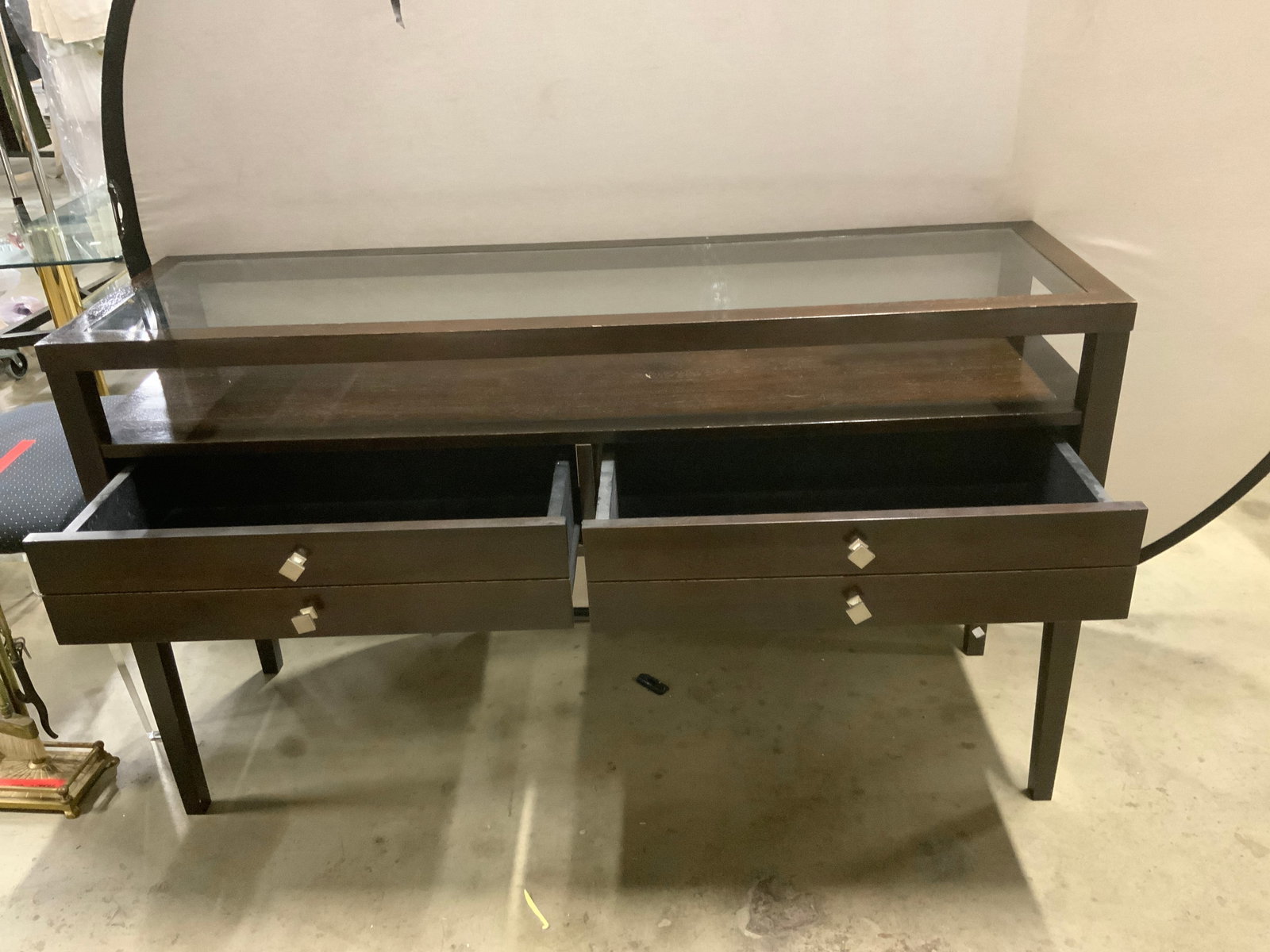 Dark Espresso Wood Console Table - 4