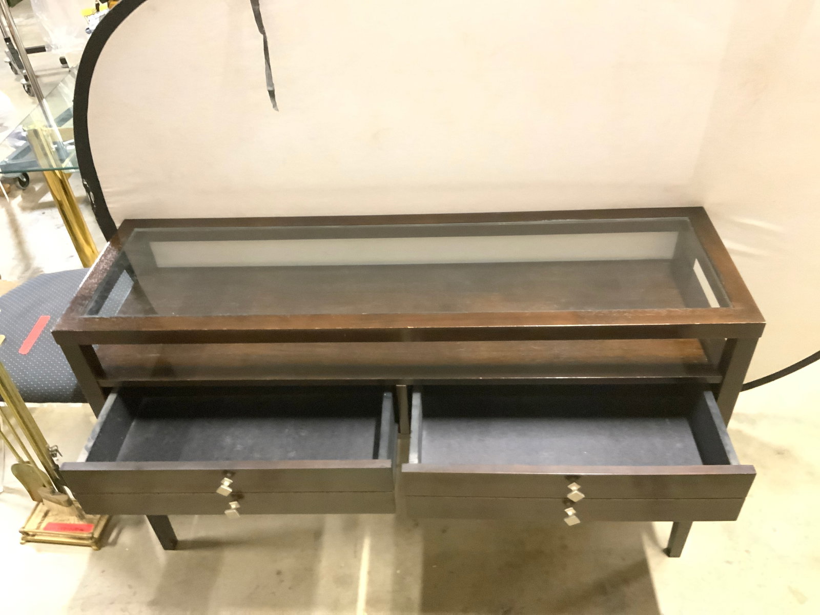 Dark Espresso Wood Console Table - 5