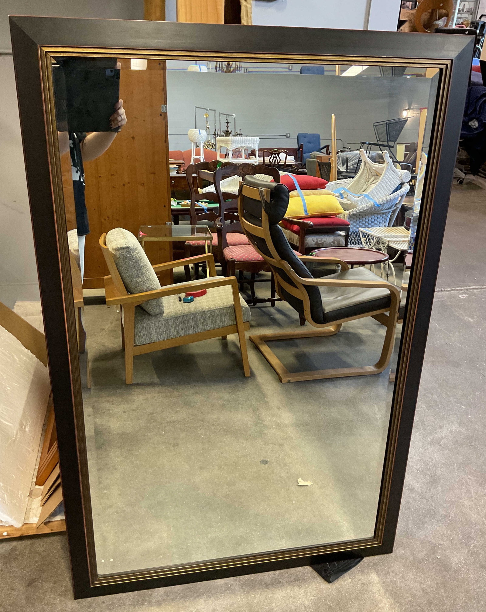 Large Rectangular Wooden Floor Length Mirror 55in (1 of 10)