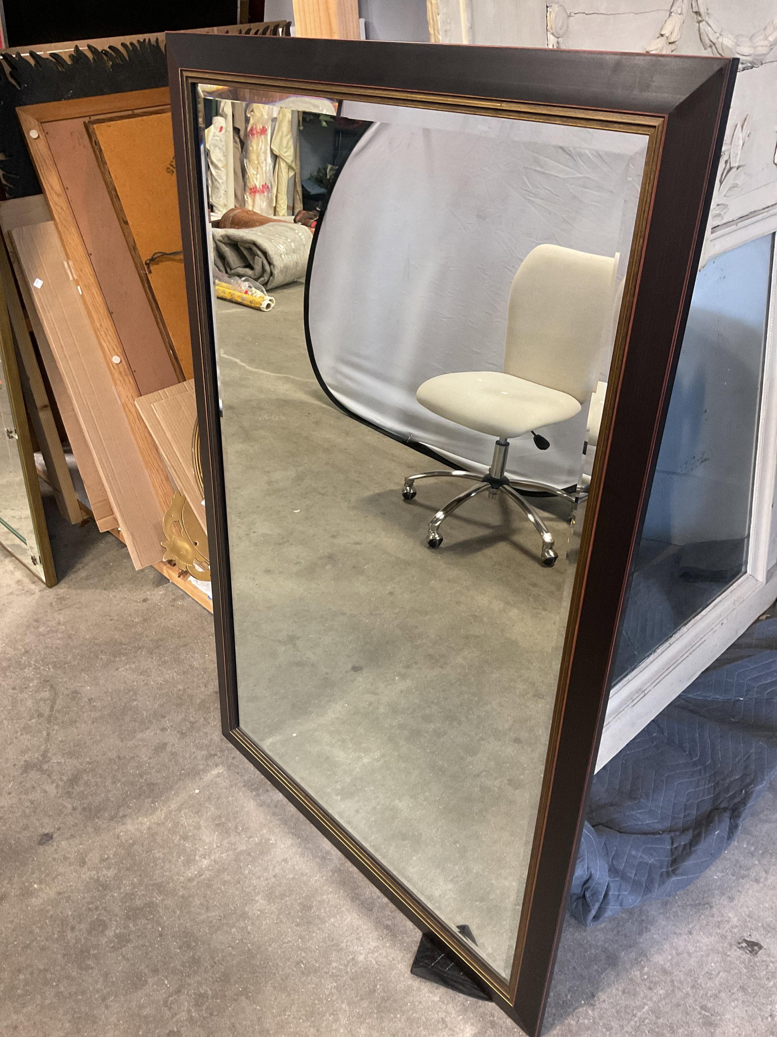 Large Rectangular Wooden Floor Length Mirror 55in - 4