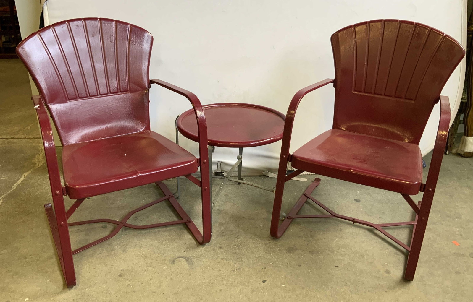 Set 3 MCM Crosley Metal Tulip Chairs Table (1 of 14)