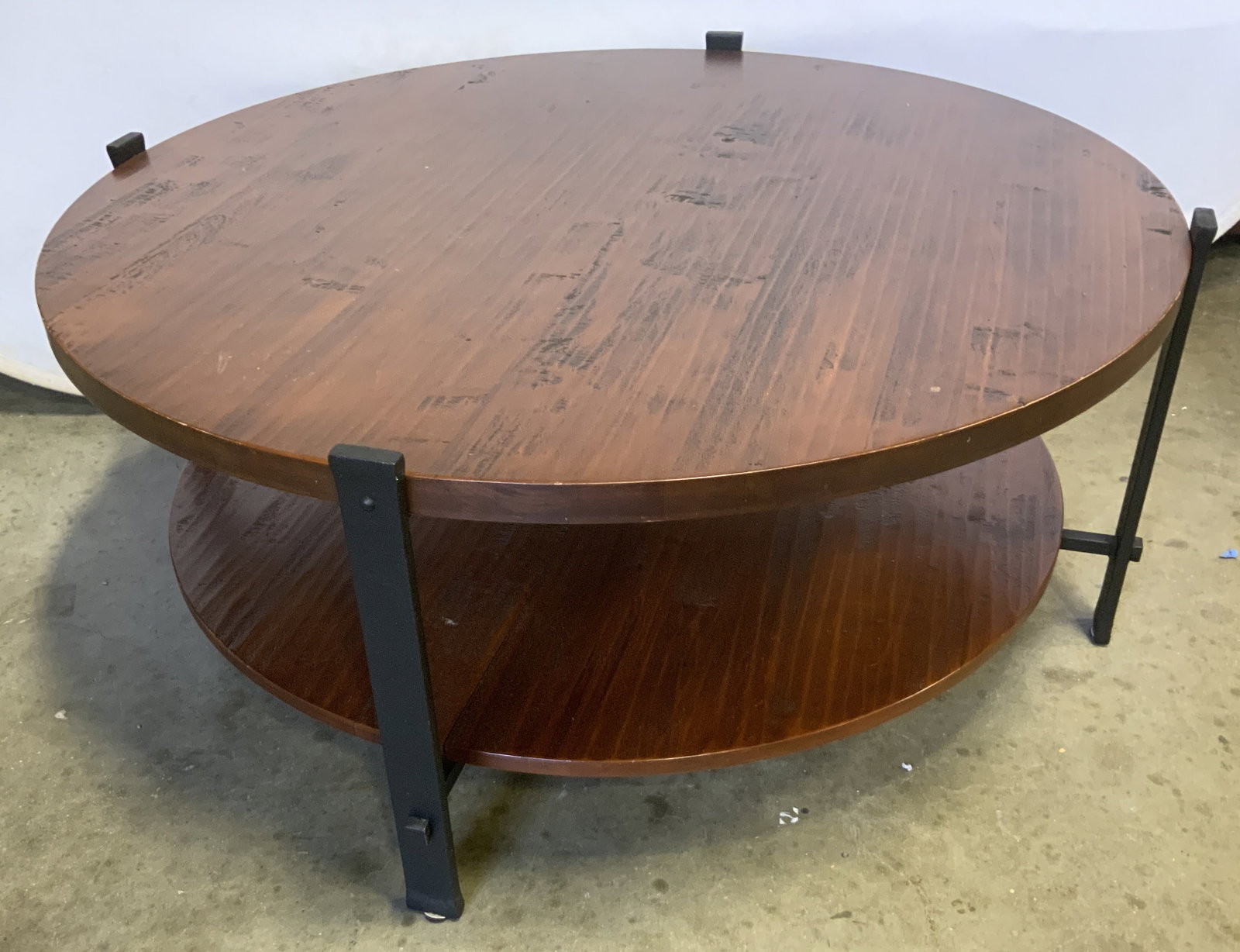 Distressed Solid Wood Two-Tiered Cocktail Table (1 of 7)