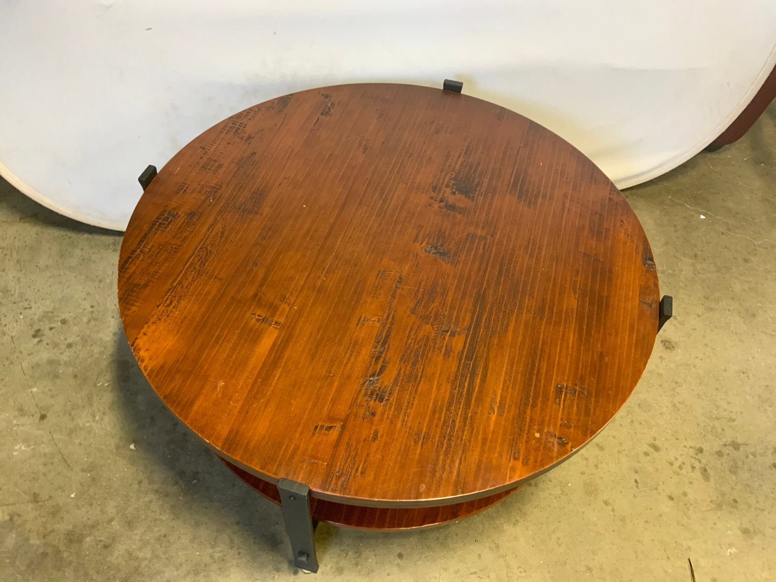 Distressed Solid Wood Two-Tiered Cocktail Table - 2