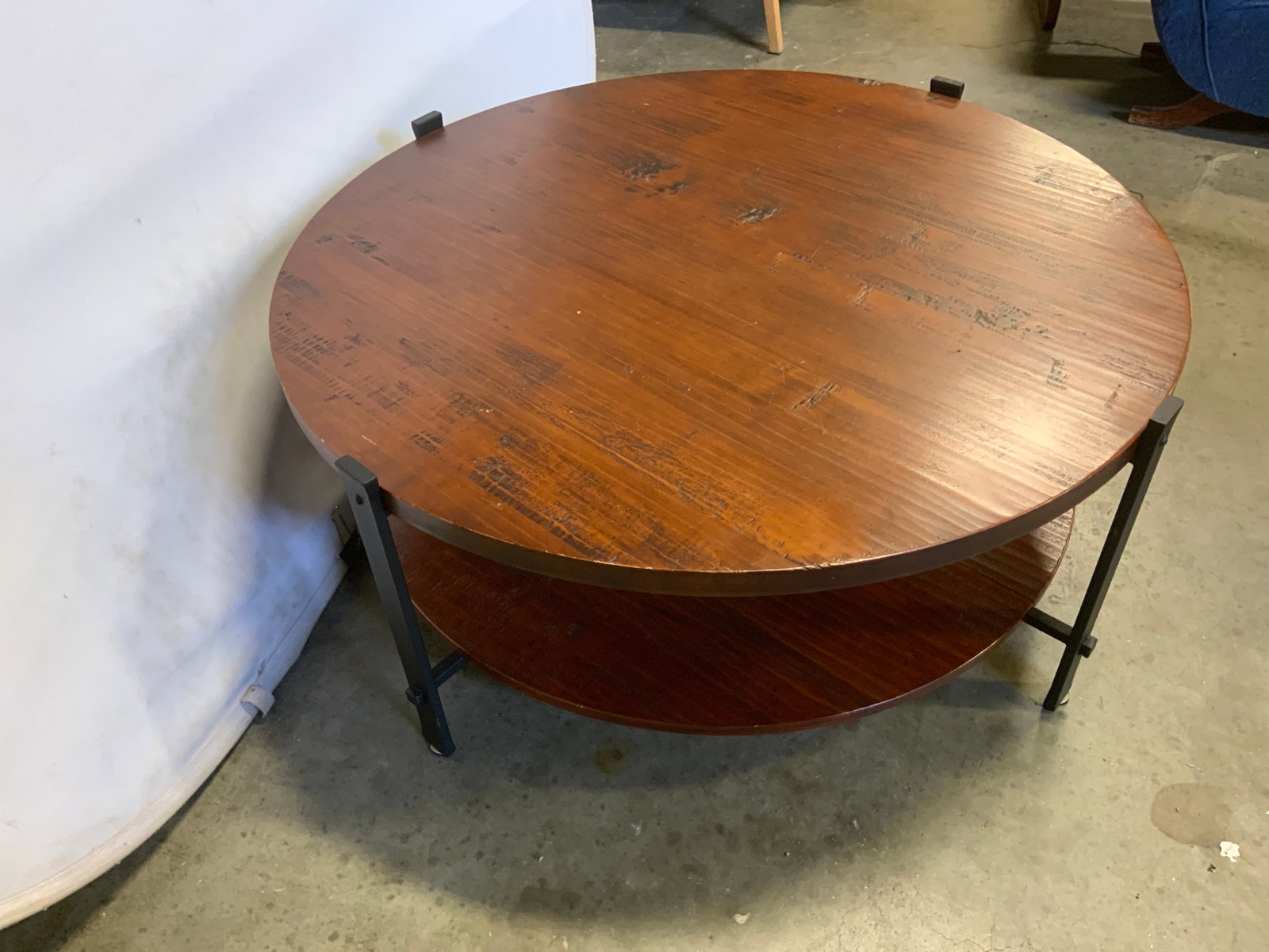 Distressed Solid Wood Two-Tiered Cocktail Table - 3