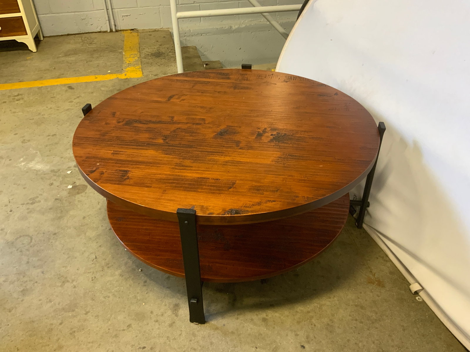 Distressed Solid Wood Two-Tiered Cocktail Table - 4