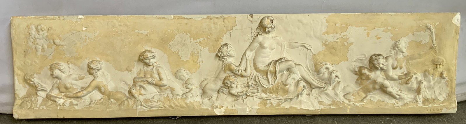 Antq Sgnd Clodion Plaster Relief Frieze (1 of 8)