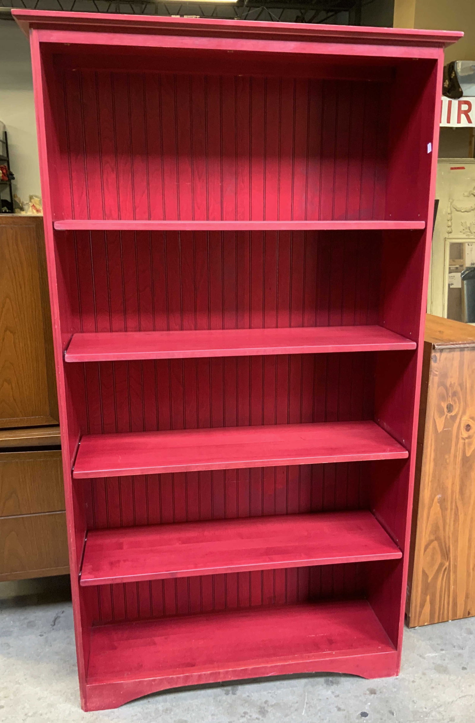 Red Painted Wooden Book case (1 of 7)