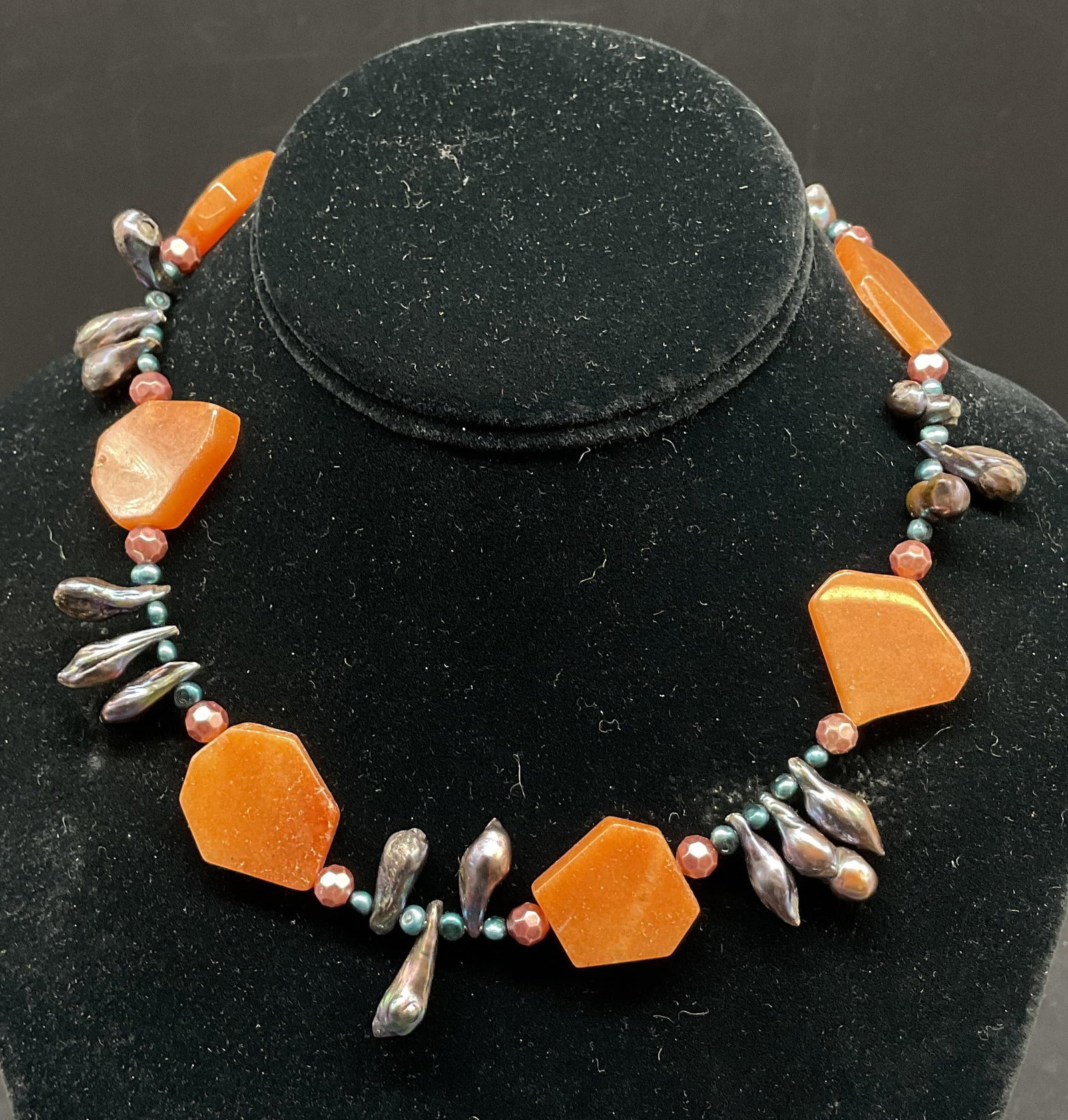 Vtg Semiprecious Colored Pearl Necklace (1 of 7)