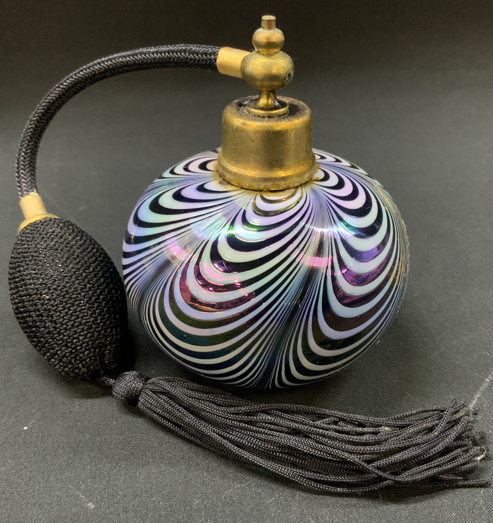 Vtg Iridescent Swirl Perfume Atomizer (1 of 6)