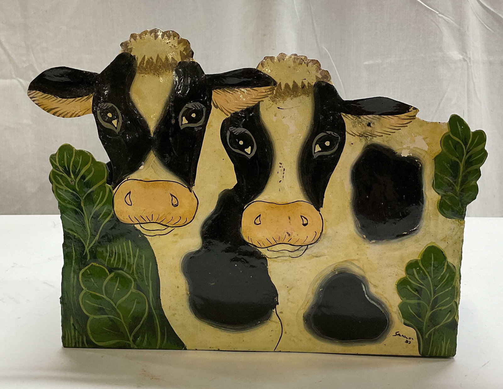 Vintage Hand Painted Metal Cow Planter (1 of 10)