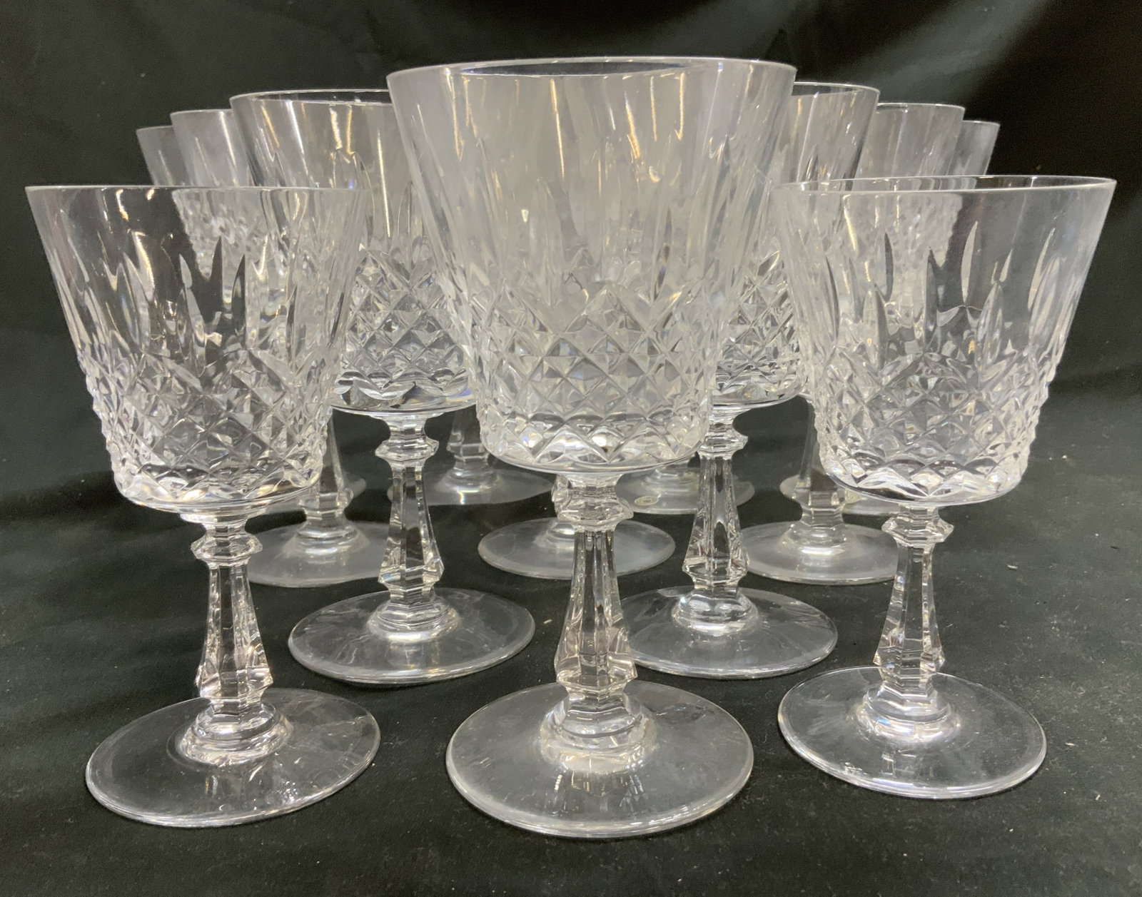 Set 12 Val St Lambert Crystal Stemware (1 of 8)