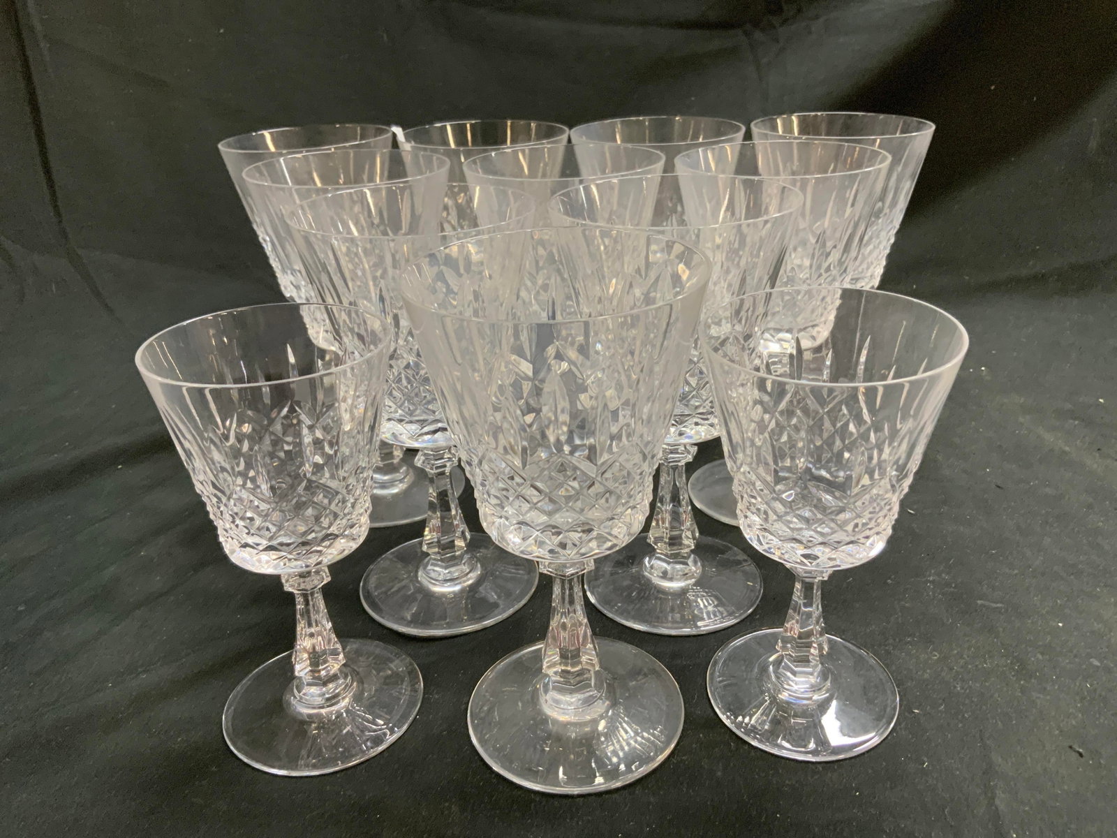 Set 12 Val St Lambert Crystal Stemware - 2