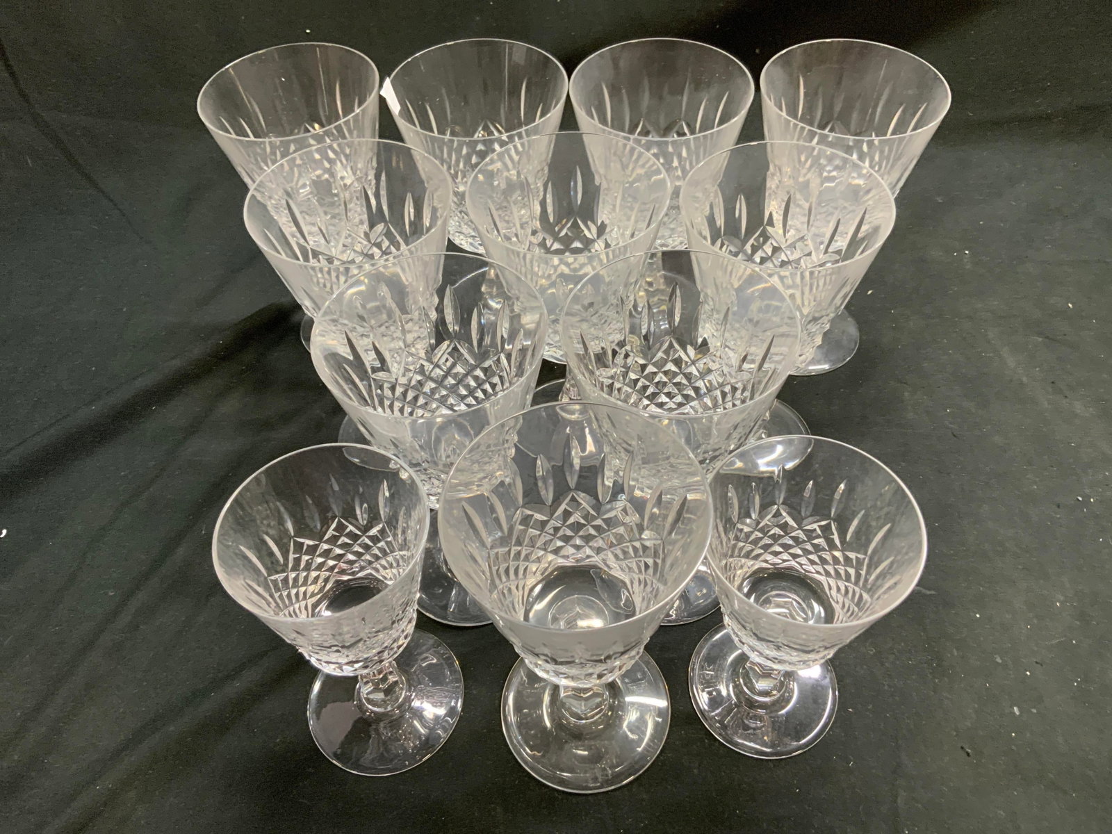 Set 12 Val St Lambert Crystal Stemware - 3