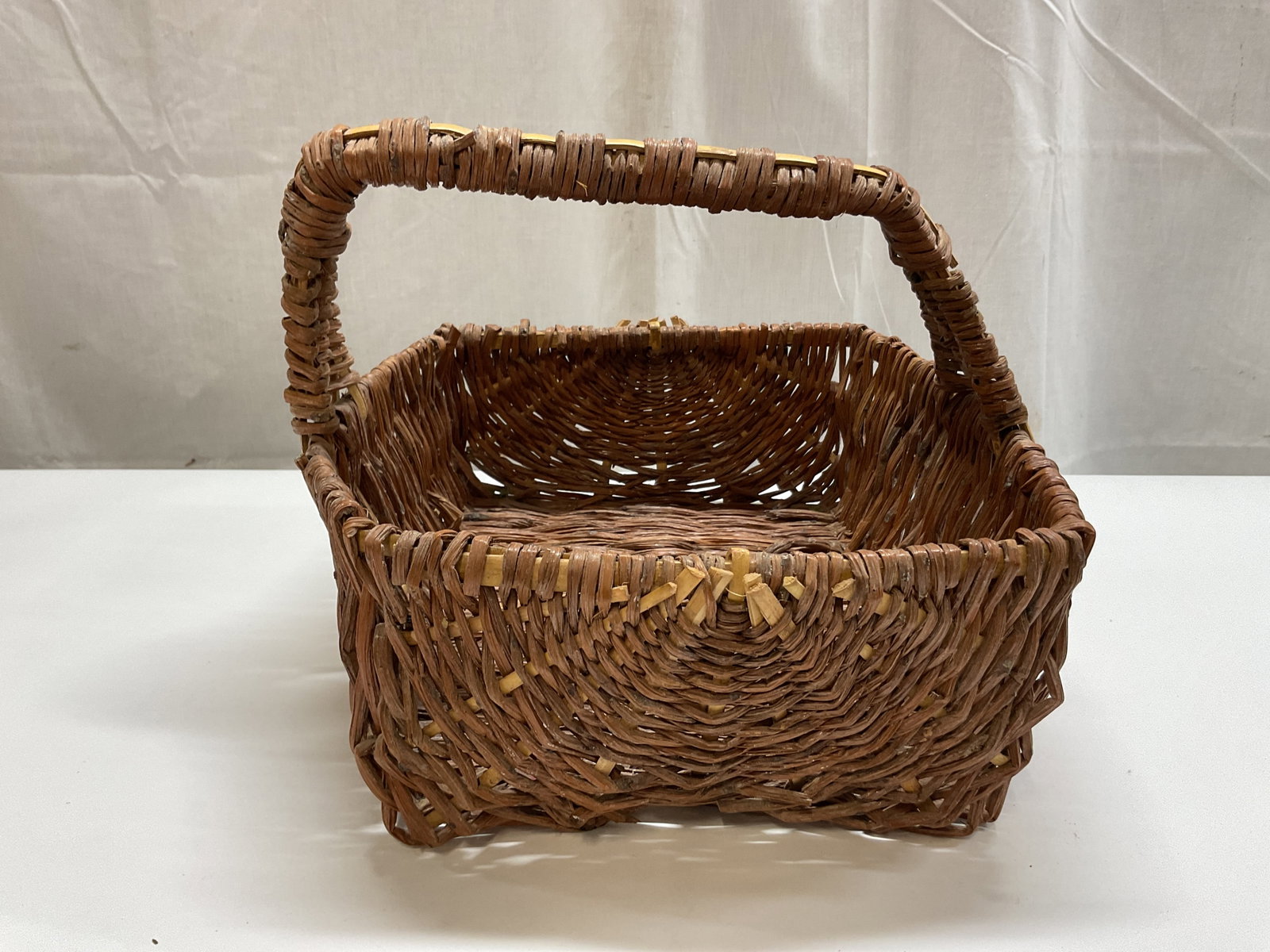 Vintage Woven Wicker Rectangular Basket - 3