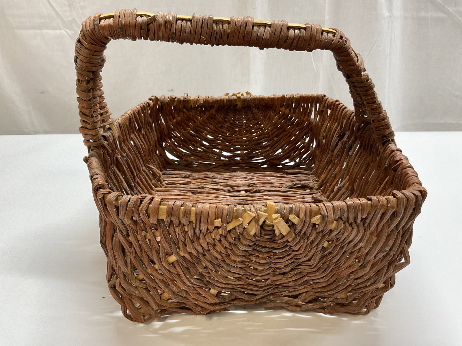 Vintage Woven Wicker Rectangular Basket - 6
