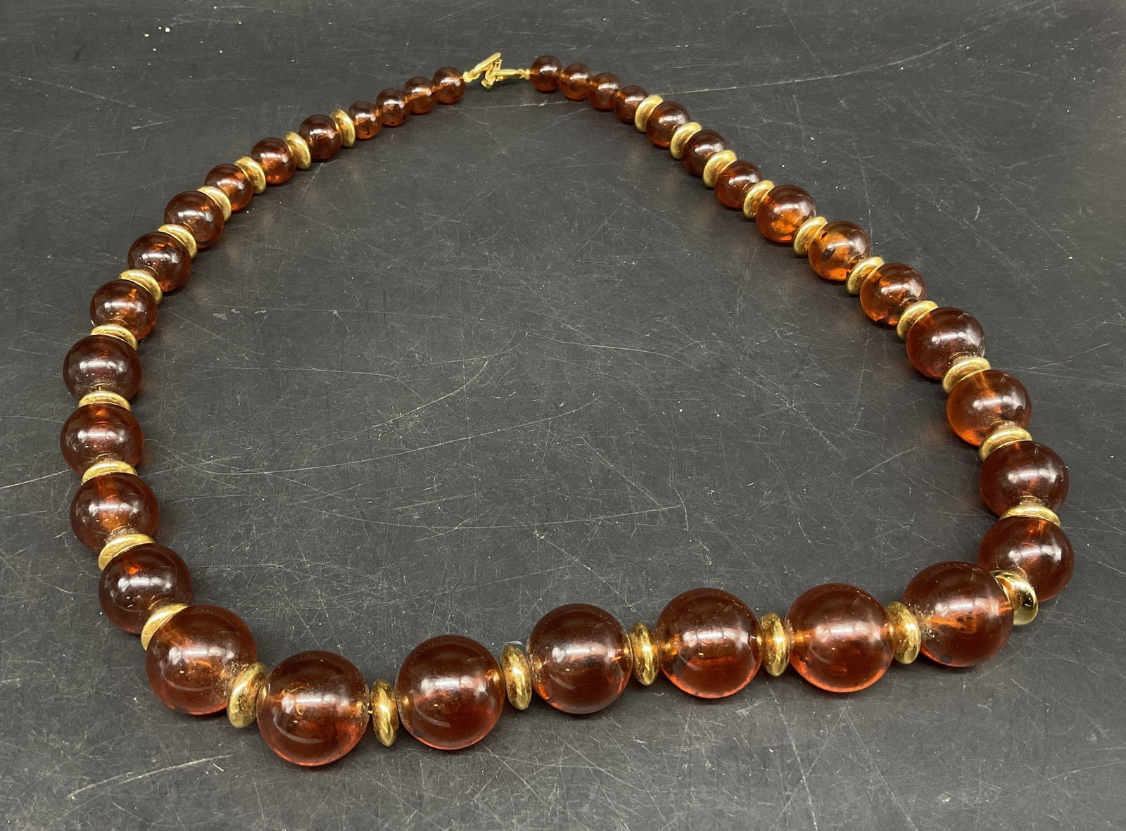 Vintage Napier Amber-Toned Beaded Necklace (1 of 6)