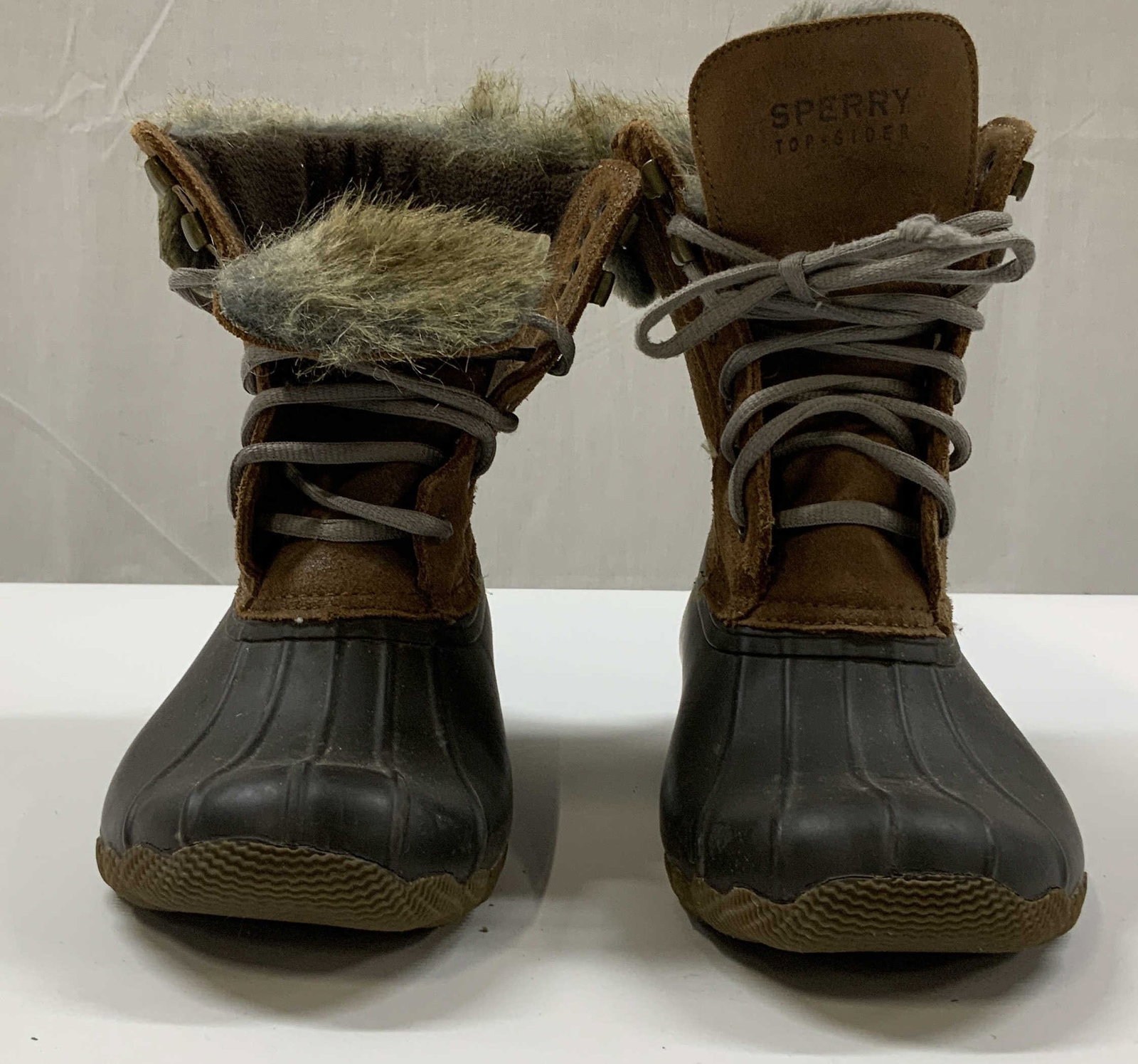 Vntg SPERRY Top-Sider faux fur duck boots (1 of 9)