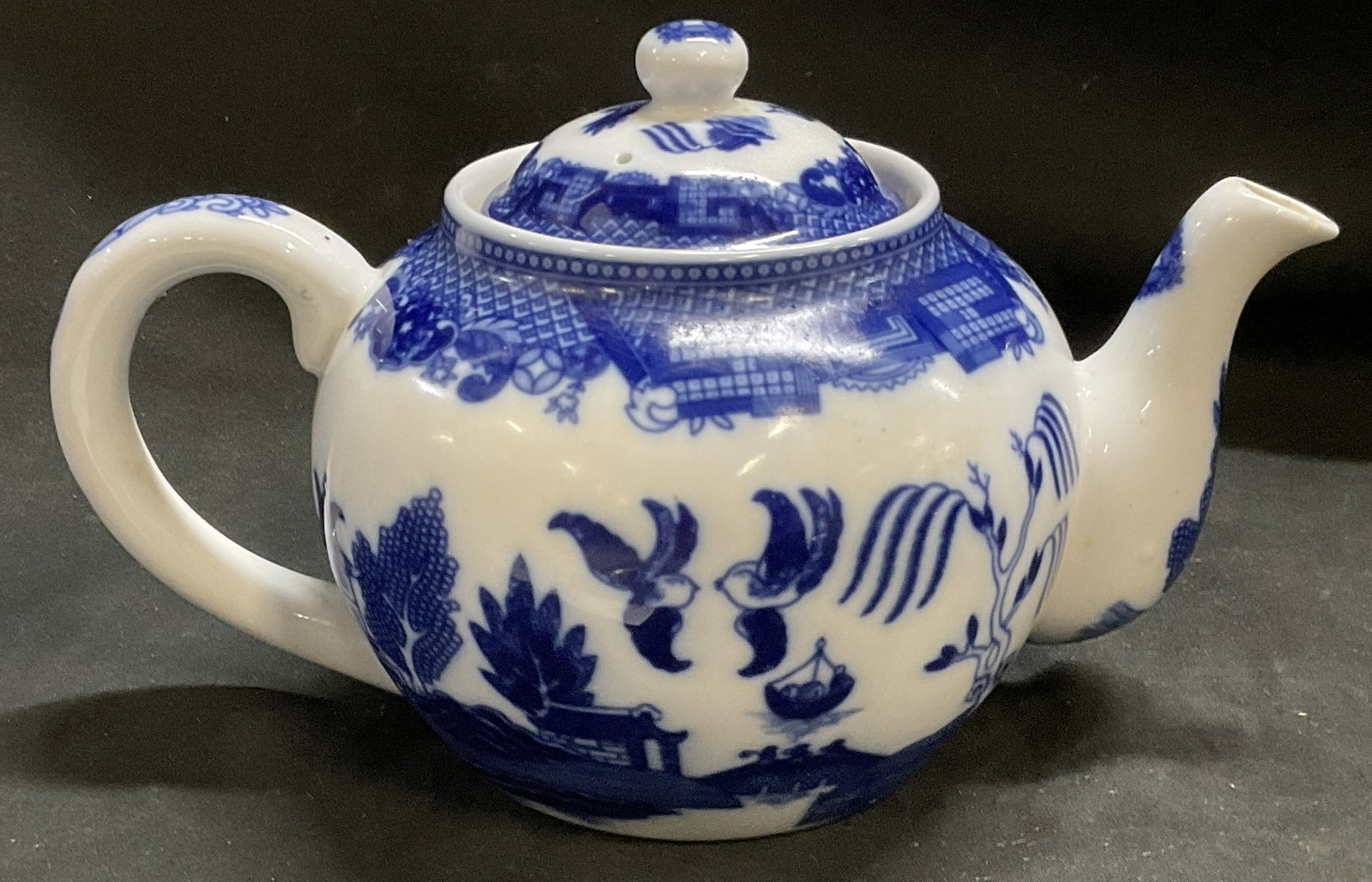 Asian Style Blue-And-White Transferware Teapot (1 of 7)