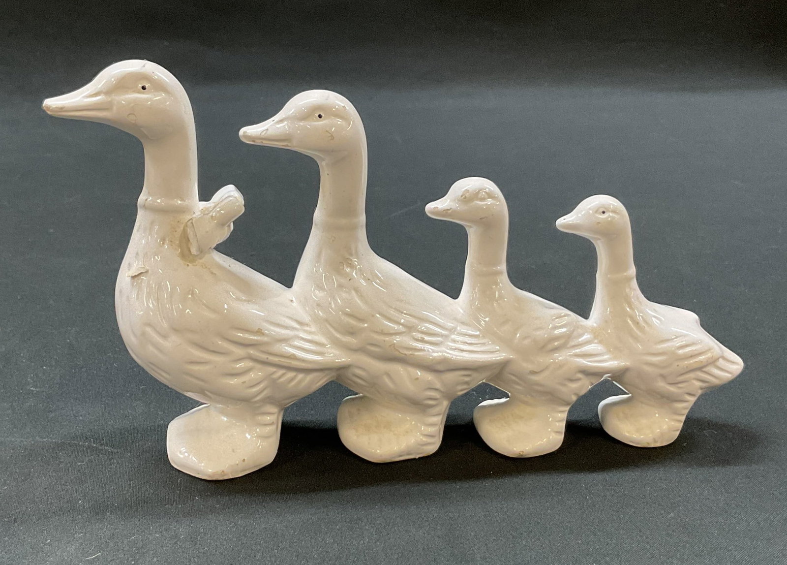 Vintage White Ceramic Geese Family Figurine (1 of 7)