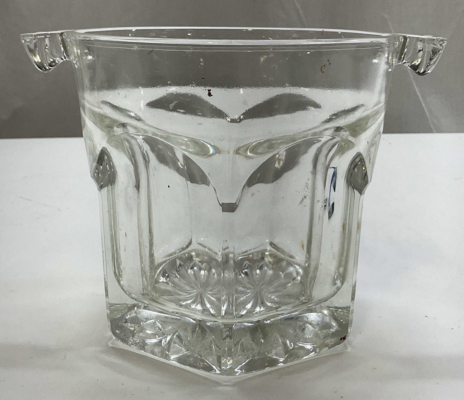 Vintage Clear Glass Handled Ice Bucket (1 of 6)