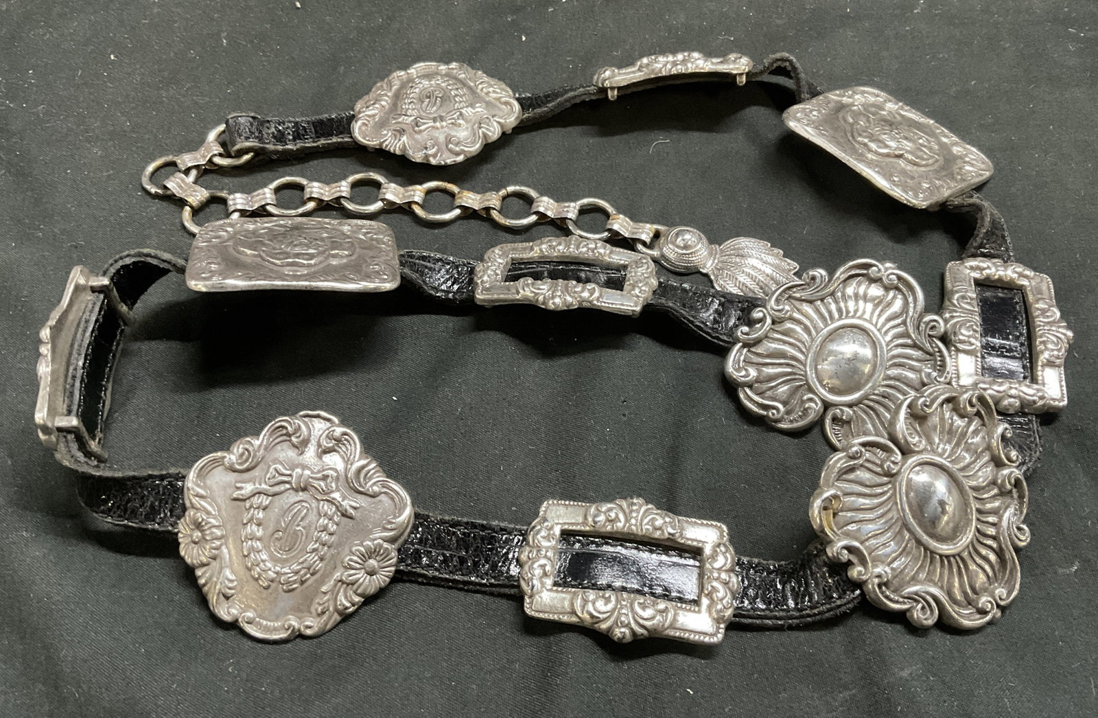 93 Brighton Sunflower Mixed-Medallion Concho Belt (1 of 7)