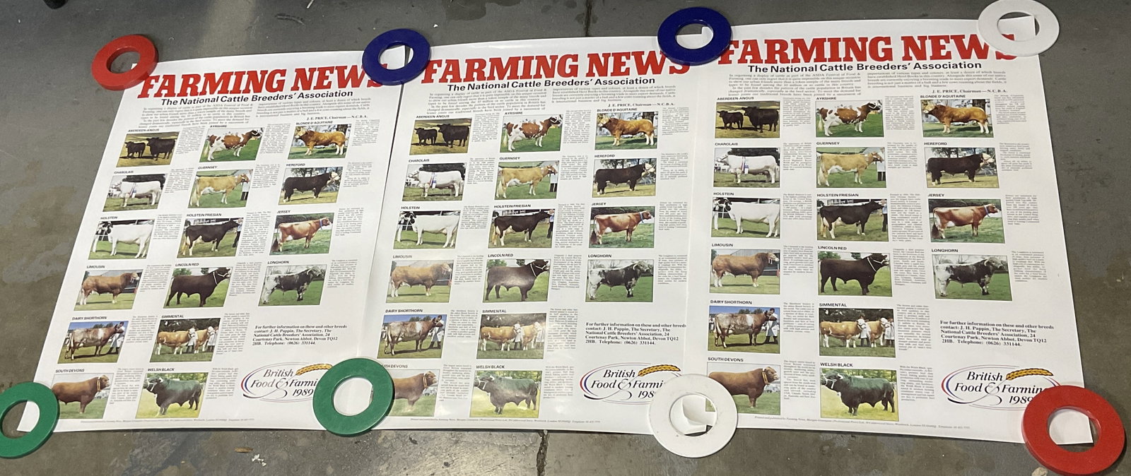 Lt3 1989 British Food & Farming Cattle Posters (1 of 7)
