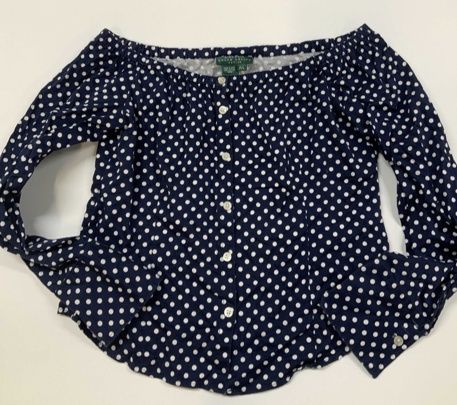 Ralph Lauren off the shoulder cotton button blouse (1 of 6)