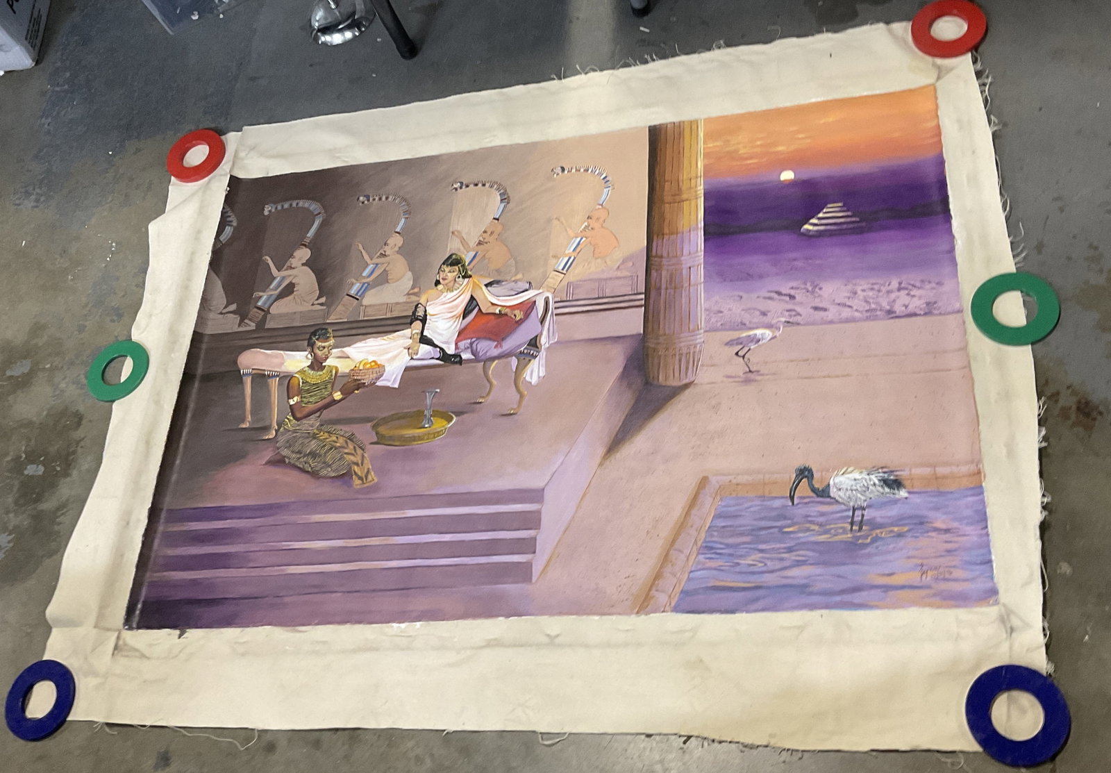 96 SGND Lynn Ancient Egypt Scene Painting (1 of 8)