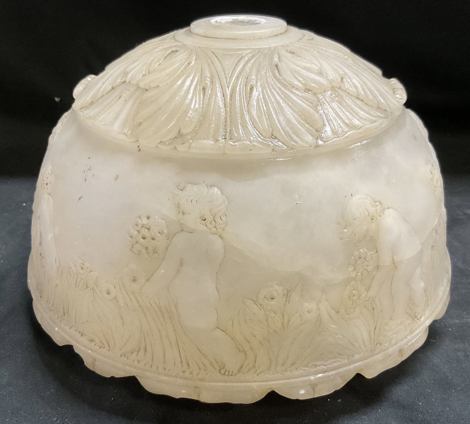 VTG Carved Alabaster Neoclassical Lamp Shade (1 of 7)