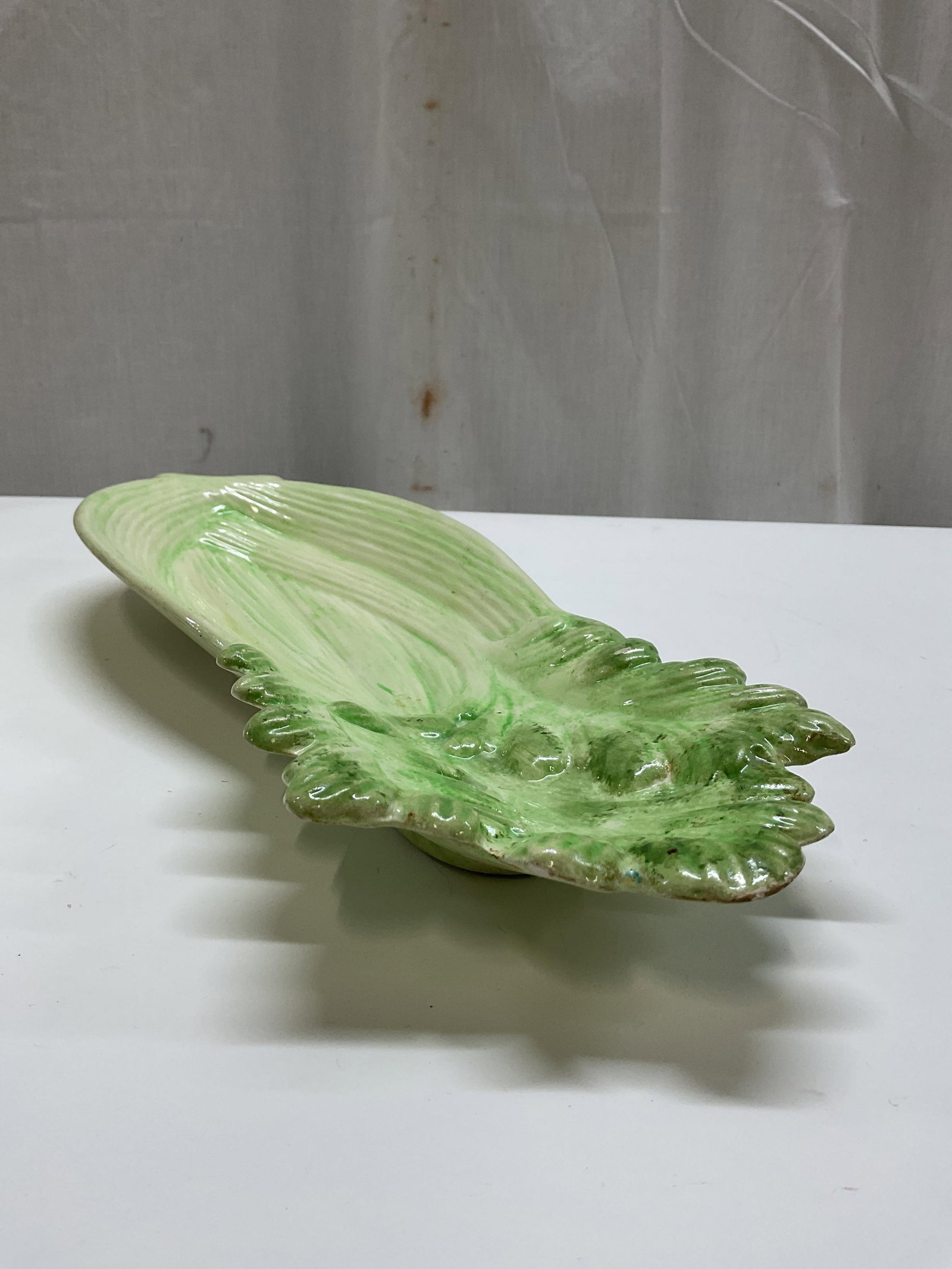 1970 Green Ceramic Celery Serving Dish - 5