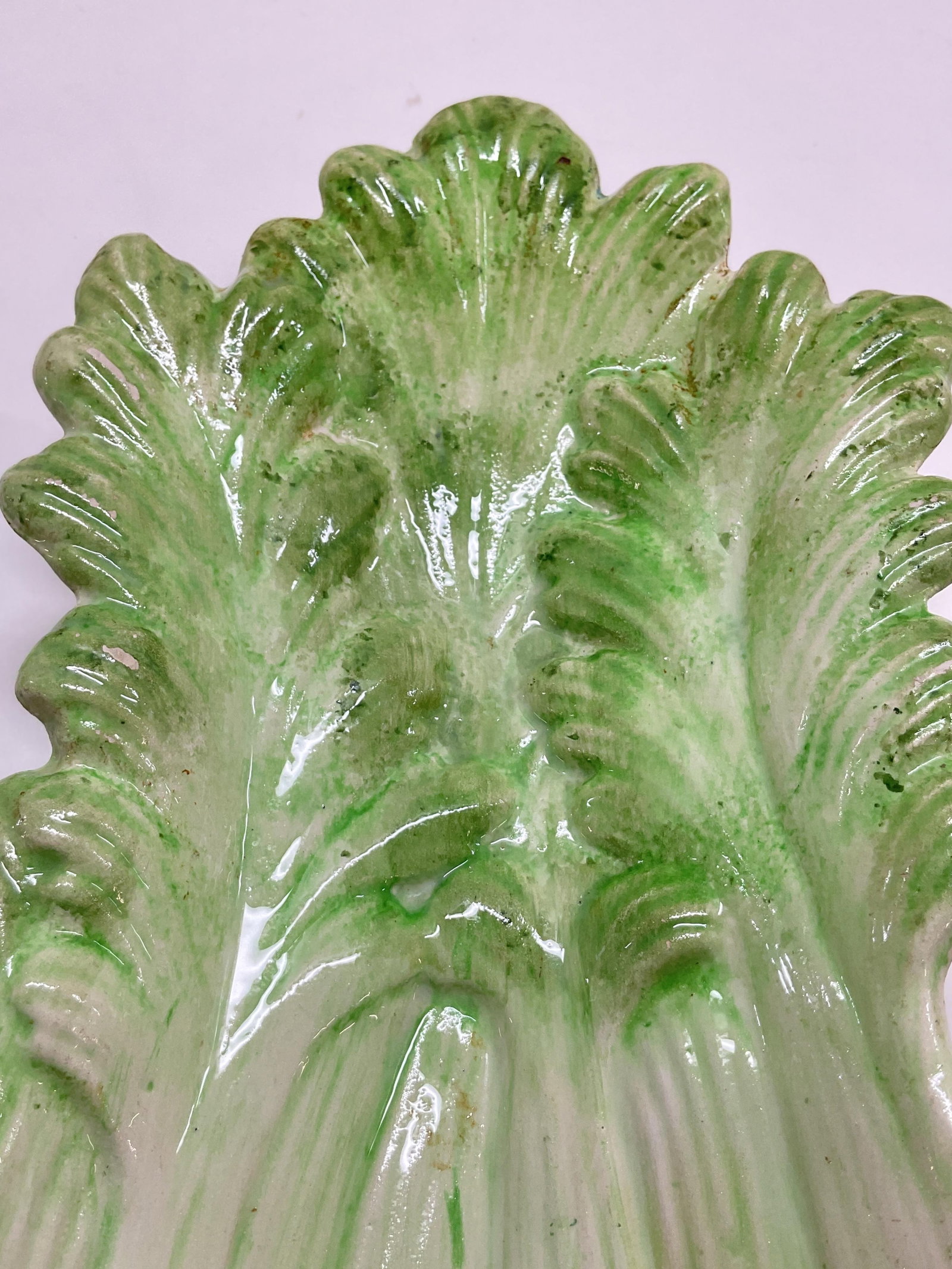 1970 Green Ceramic Celery Serving Dish - 6