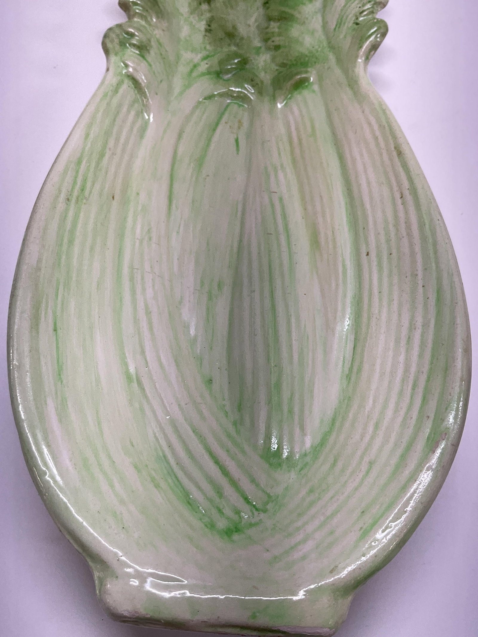 1970 Green Ceramic Celery Serving Dish - 7
