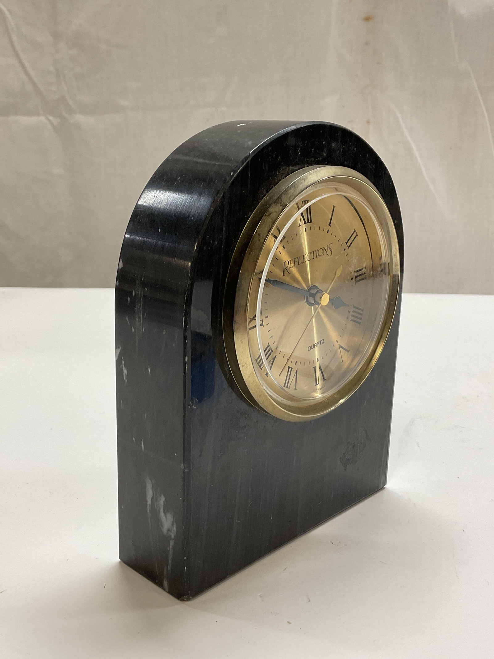 Reflections Black Marble Arch Desk Clock - 4