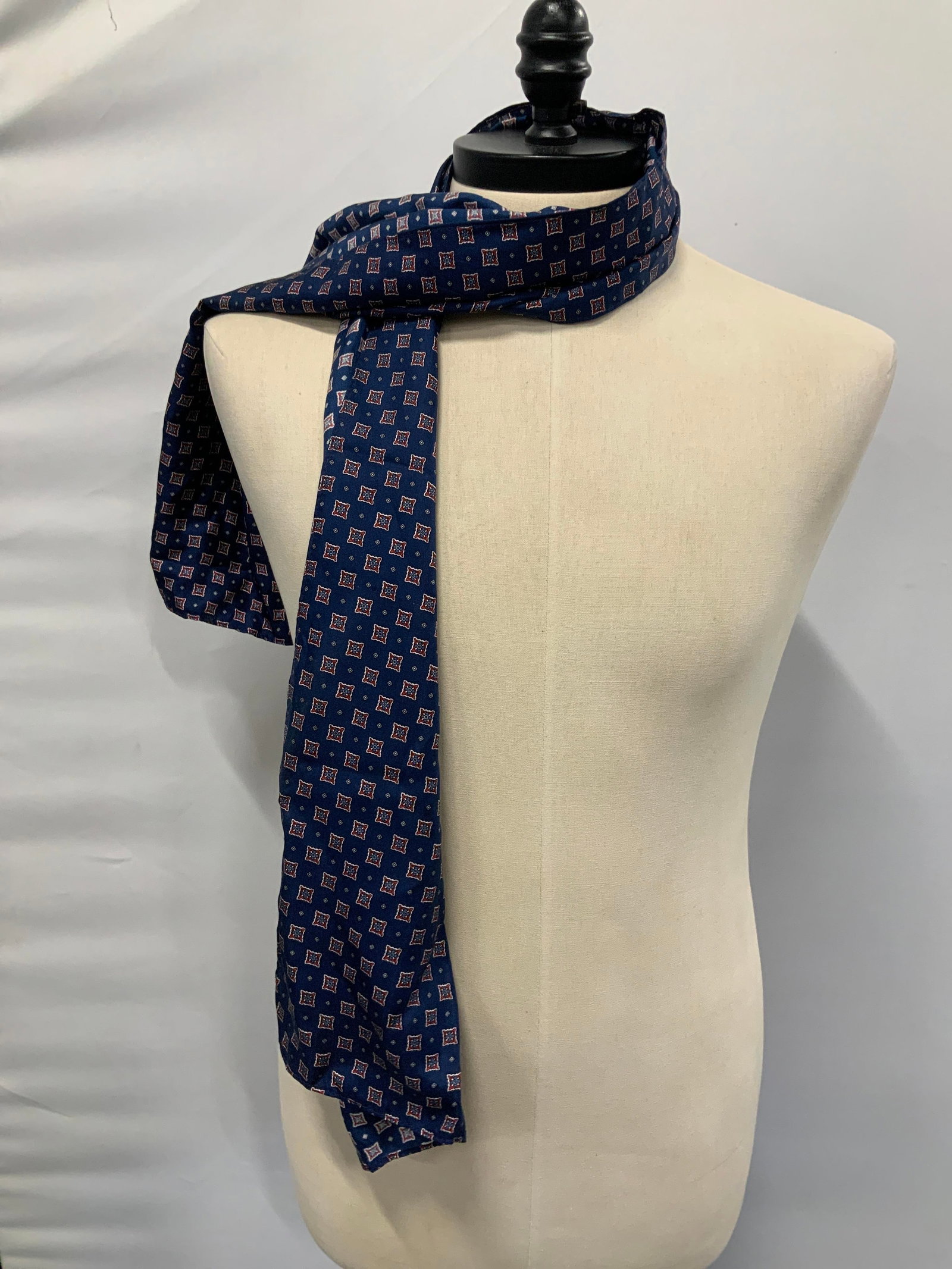 Vntg Tie Rack silk patterned scarf - 3