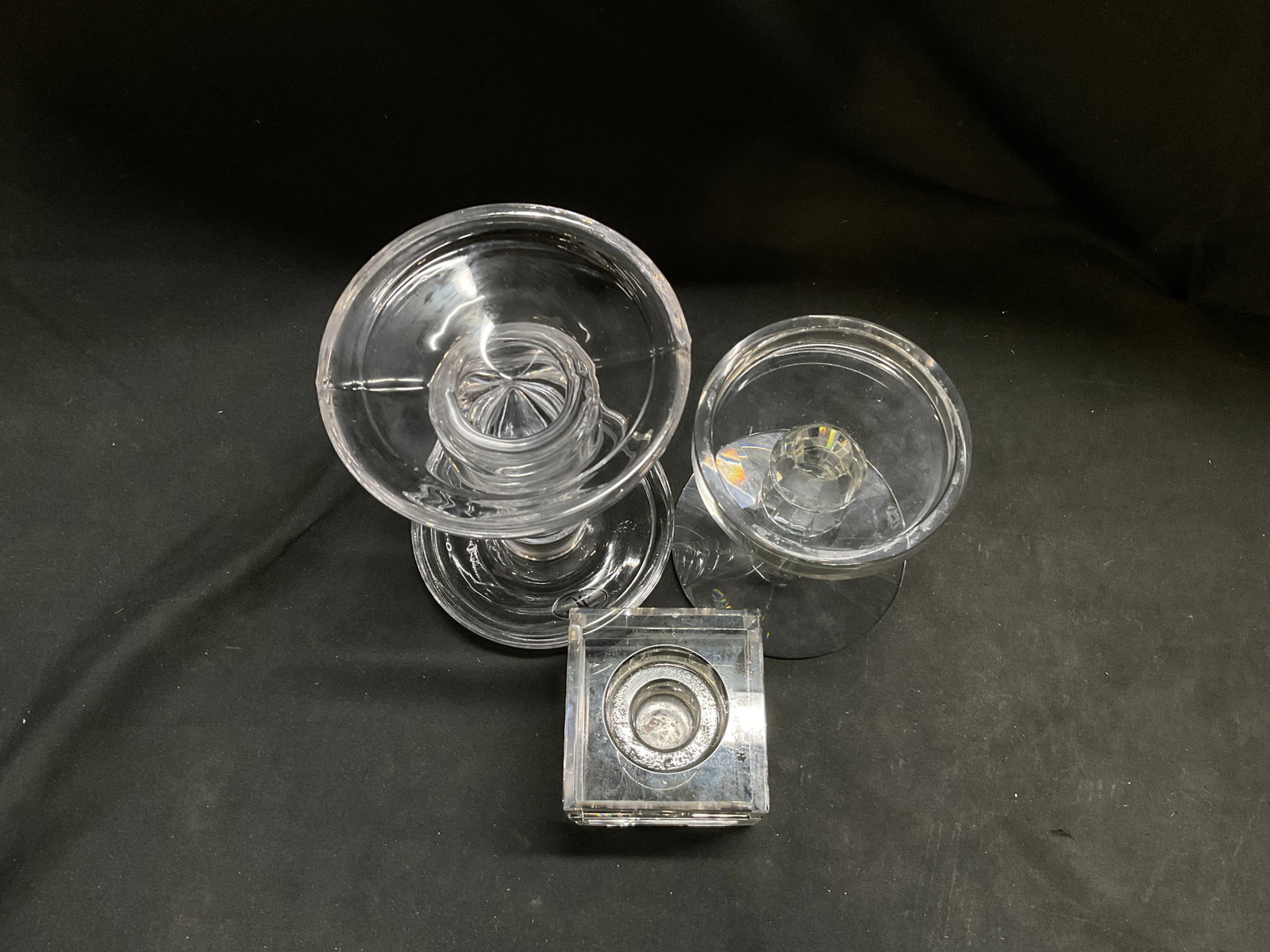 Lt3 Clear Crystal Candlestick Holders - 2