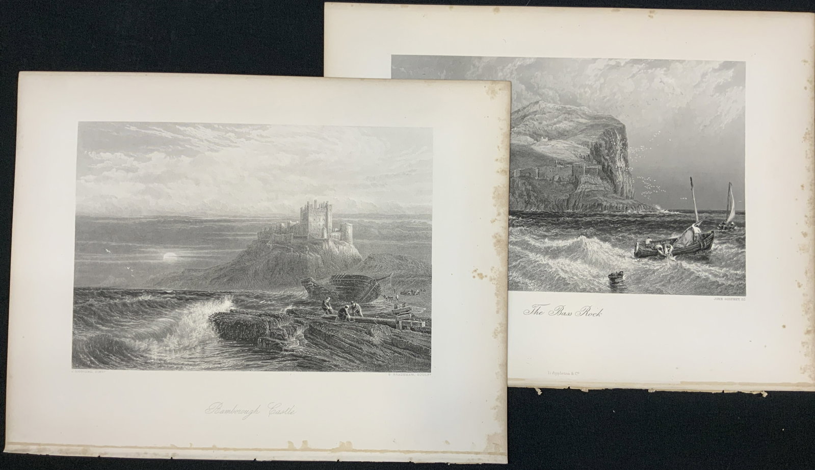 Vintage Set of 2 Unframed Engraving Art Prints: Vintage Set of 2 Unframed Engraving Art Prints, UK. Reproductions of the 1870s steel plate engravings designed by artist Myles Birket Foster and engraved by John Godfrey, Print 1 features The Bass