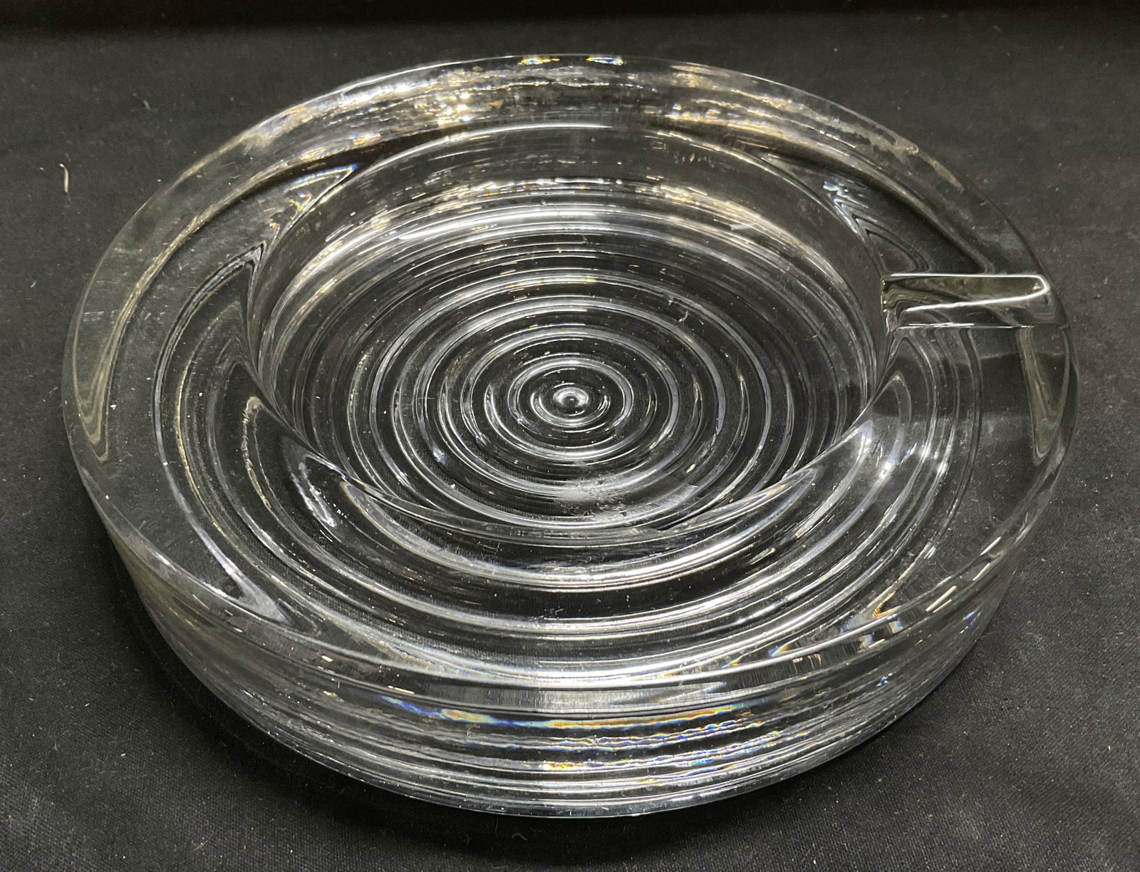 Vintage Art Deco Style Clear Crystal Ashtray (1 of 6)