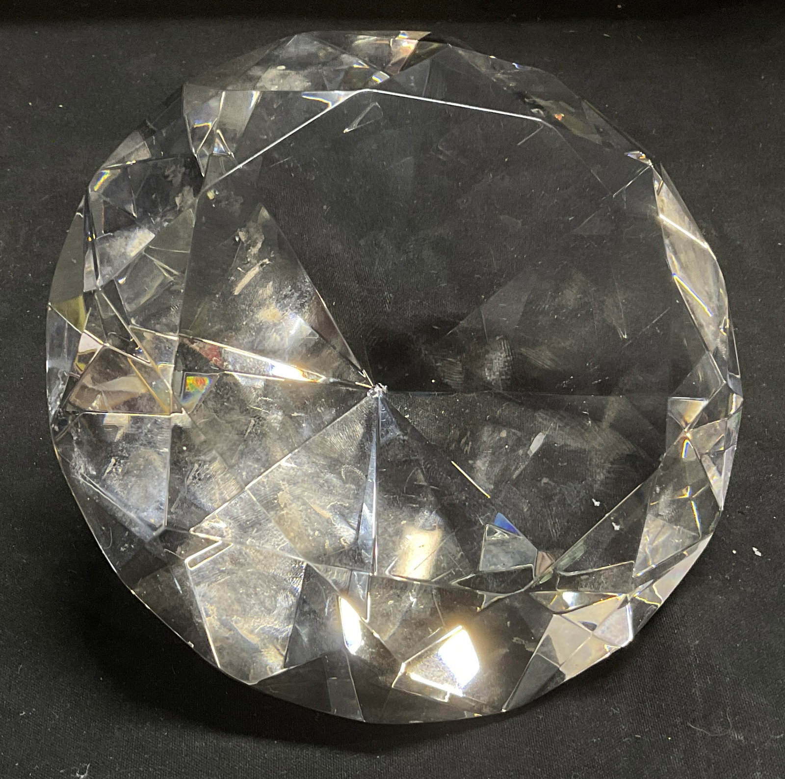 Faceted Optical Crystal Diamond-Shaped Paperweight (1 of 6)