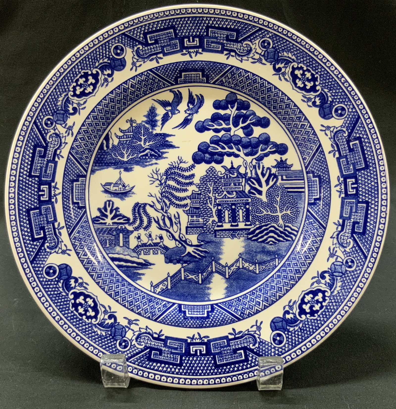 Vtg J. Tams Earthenware Blue Willow Plate, UK (1 of 6)